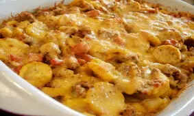 طرز تهیه پای همبرگری با سس قارچ غذایی سریع برای افطار