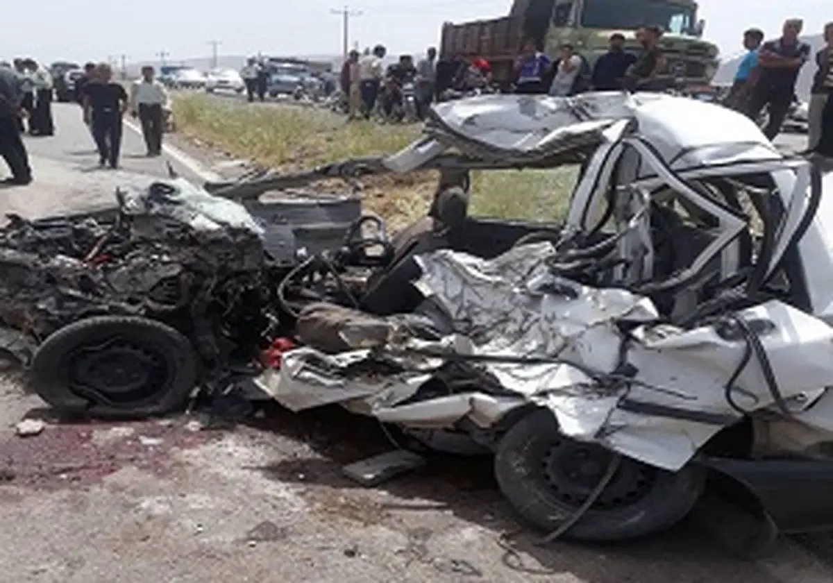 تصادف مرگبار پراید با کامیونت در جاده ارسنجان - مرودشت + فیلم