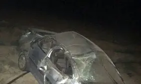 واژگونی پژو ۴۰۵ و آسیب دیدگی ۹ نفر در ایرانشهر