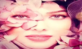لیلا اوتادی با چهره محصورشده در بین گل‌ها