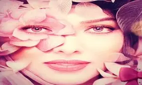 لیلا اوتادی با چهره محصورشده در بین گل‌ها