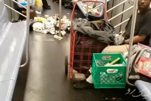 فیلم | واگن قطار پر از زباله در مترو نیویورک