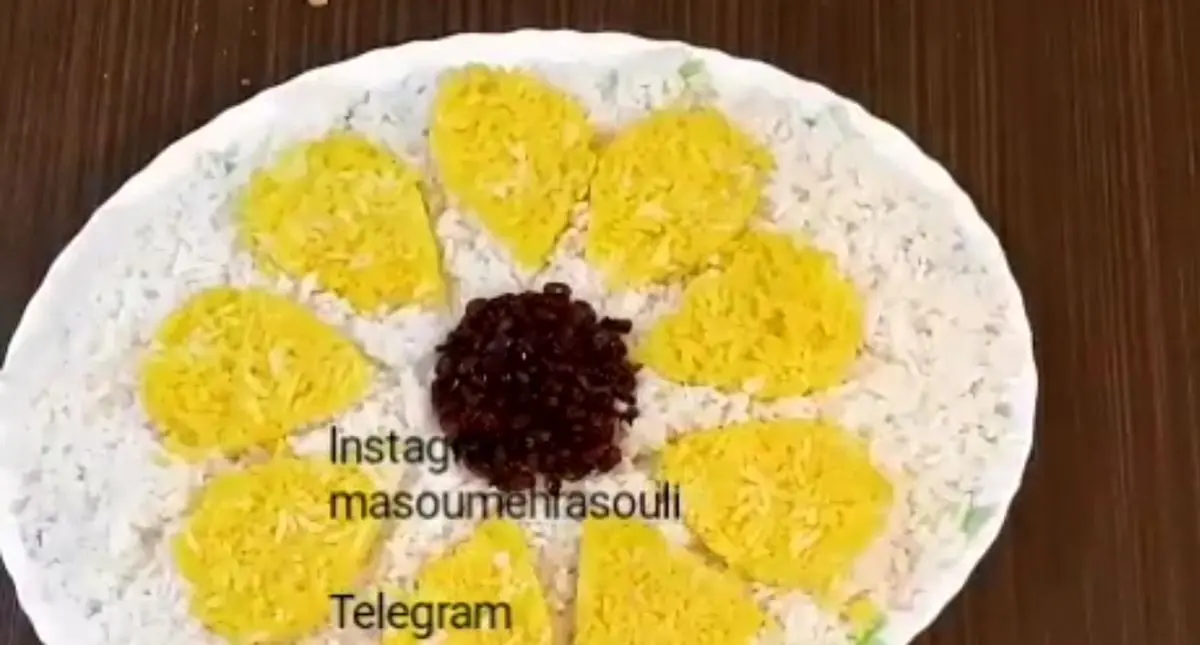 آموزش تزیین برنج با قالب