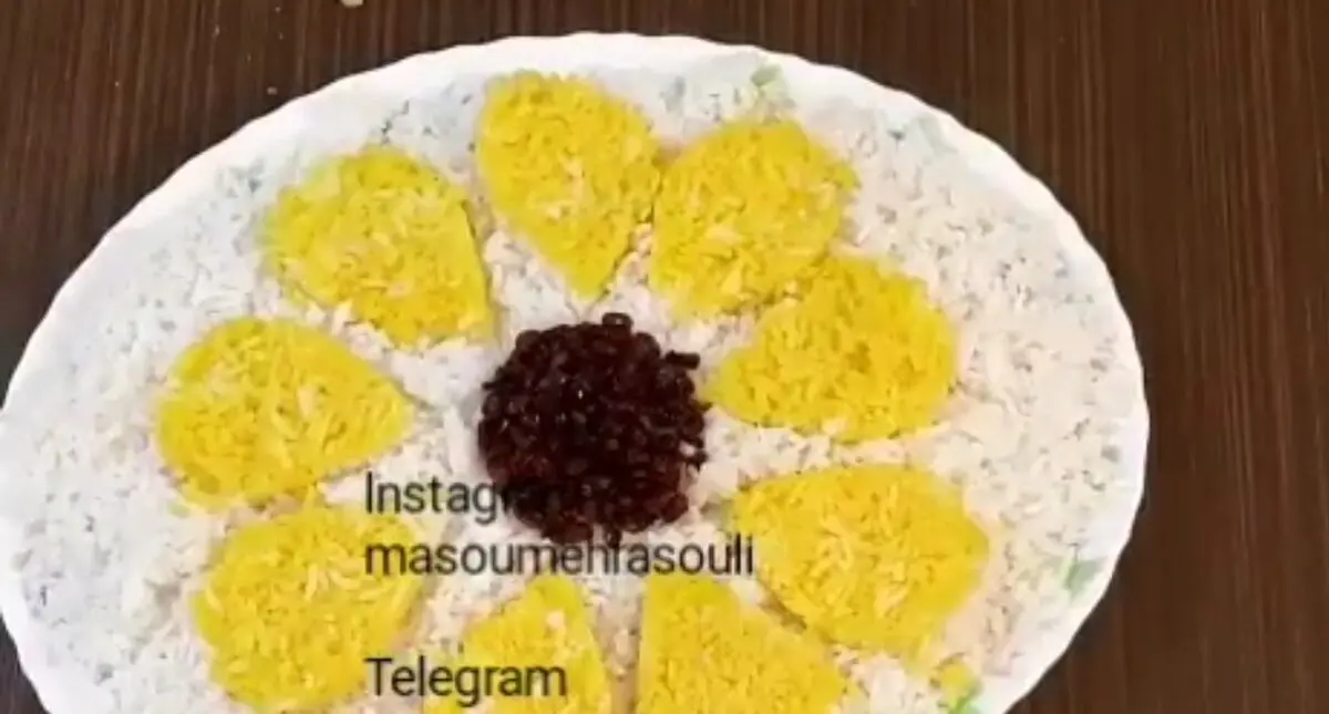 آموزش تزیین برنج با قالب