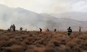 جلوگیری از سرایت آتش سوزی به مراتع مرزی مهران