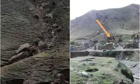 منازل در معرض رانش زمین روستاییان درگزی تخلیه شدند