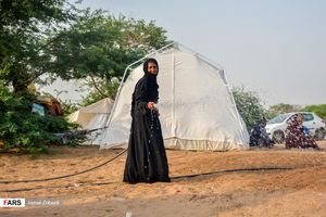 زندگی مردم سیل زده بیت حمدان ثلجه در چادر