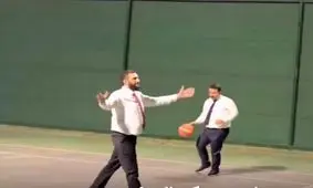 بازی بسکتبال میان الجولانی و فرمانده سنتکام در بدو ورود به آمریکا/ ویدئو

