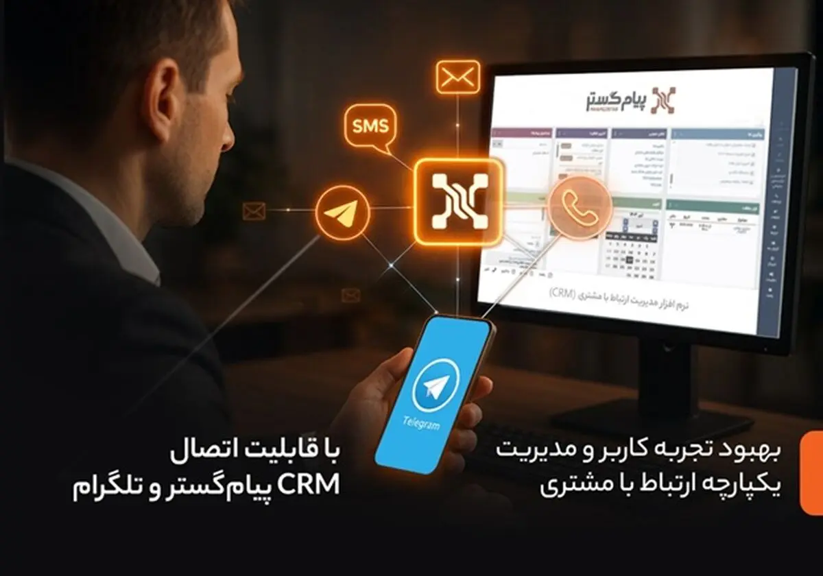 بهبود تجربه کاربر و مدیریت یکپارچه ارتباط با مشتری با قابلیت اتصال CRM پیام‌گستر و تلگرام