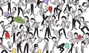 تست بینایی/ دزد پنهان شده در میان هنرمندان پانتومیم پیدا کنید 