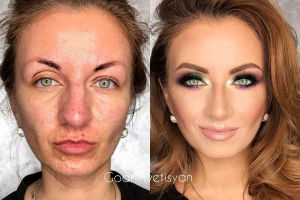 مهارت یک آرایشگر و تغییر چهره قبل و بعد آرایش