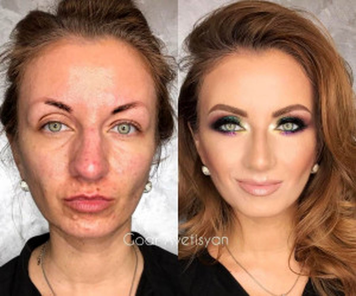 مهارت یک آرایشگر و تغییر چهره قبل و بعد آرایش