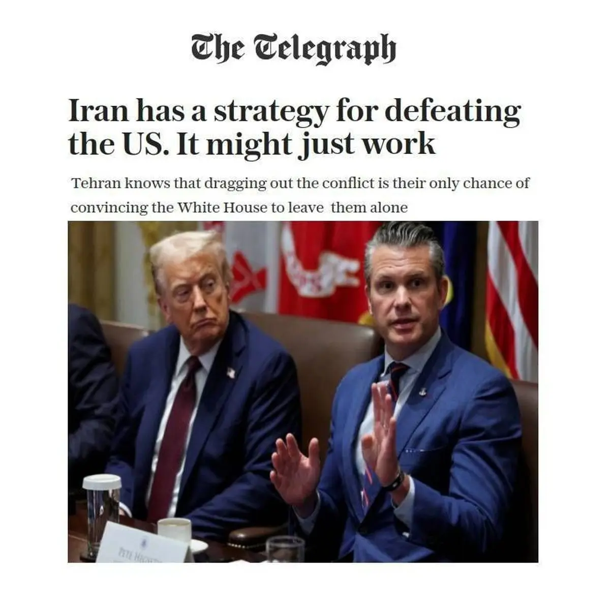 تلگراف: ایران برای شکست آمریکا راهبردی دارد که ممکن است واقعاً جواب بدهد
