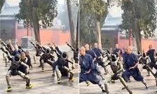 ویدئوی تمرین کونگ‌فوی ربات‌های انسان‌نما با راهبان معبد شائولین

