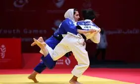 مدال طلای جودو بر گردن دختر ایران
