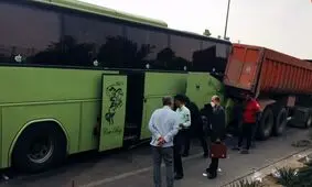 تصادف هولناک کامیون با 2 اتوبوس در جاده نیشابور