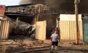 مهار آتش‌سوزی مهیب در چند کارگاه صنعتی بابل
