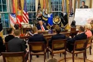 تمسخر ترامپ در جمع رهبران اروپایی/ ویدئو