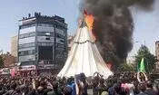 برگزاری آیین سنتی خیمه‌سوزان ظهر عاشورا در چهارراه گلوبندک تهران/ ویدئو