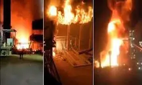 انفجار و آتش‌سوزی مهیب در کرمان/ ویدئو