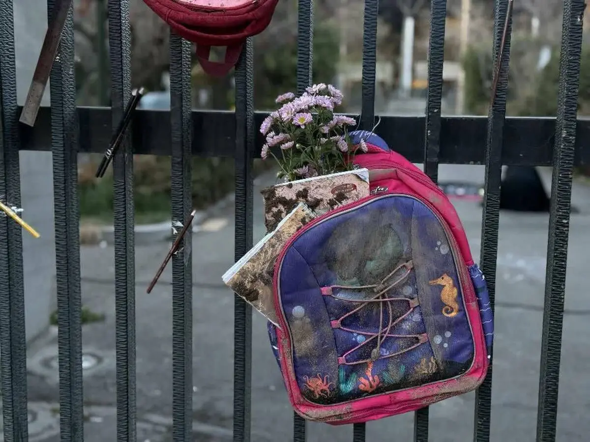 فضاسازی سردر دانشگاه تهران به یاد شهدای دانش‌آموز میناب
