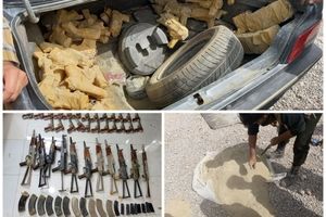 ۶۱ قبضه انواع سلاح جنگی در نیکشهر کشف شد