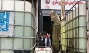 مهار حریق تریلی حامل آب اکسیژنه