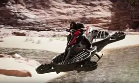 نمایش عمومی اولین موتورسیکلت پرنده جهان