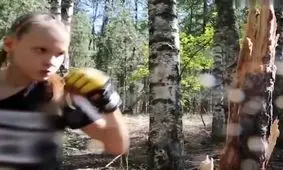 ضربات مشت قوی‌ترین دختر جهان را ببینید/ ویدئو