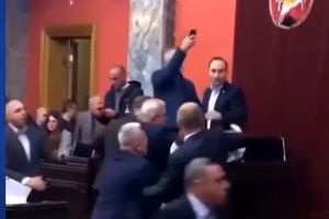 کتک کاری نمایندگان پارلمان گرجستان/ ویدئو

