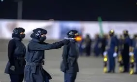 مراسم فارغ التحصیلی زنان نظامی در عربستان/ ویدئو