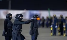 مراسم فارغ التحصیلی زنان نظامی در عربستان/ ویدئو