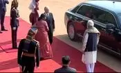 پوتین با لیموزین اختصاصی‌اش در کاخ ریاست‌جمهوری هند/ ویدئو