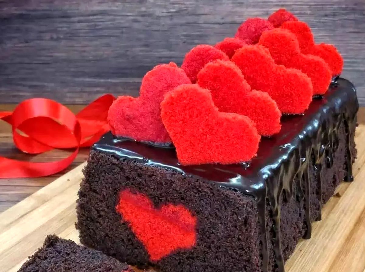 طرز تهیه کیک قلبی شکلاتی برای ولنتاین 