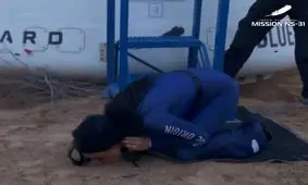 رفت و برگشت ۱۱ دقیقه‌ای کیتی پری به فضا/ ویدئو
