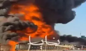 در آتش سوختن آکادمی امنیت کویت در پی حملات موشکی و پهپادی ایران/ ویدئو

