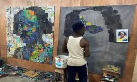 خلق پرتره‌هایی با زباله‌های پلاستیکی

