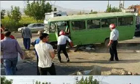 انحراف مینی بوس از جاده در فلاورجان ۸ مصدوم داشت