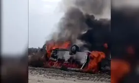 آتش گرفتن مینی بوس در قصرقند