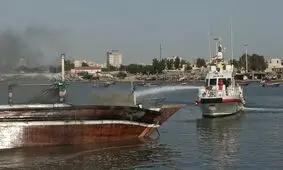 آتش‌سوزی در لنج صیادی چابهار