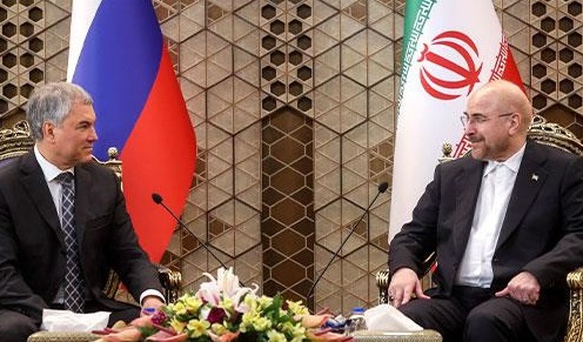دیدار دو جانبه‌ بین رؤسای پارلمان‌های ایران و روسیه در تهران