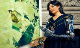 نقاشی ملکه الیزابت دوم توسط یک ربات انسان نما/ ویدئو