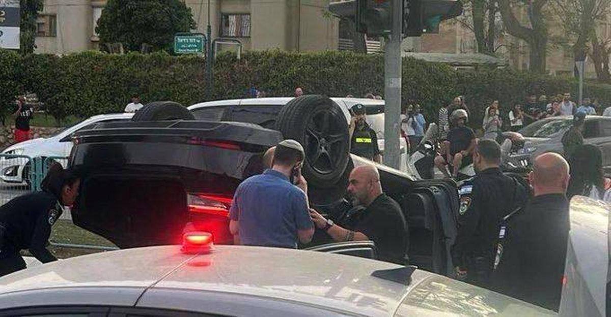 واژگون شدن خودروی «بنگویر»/ ویدئو