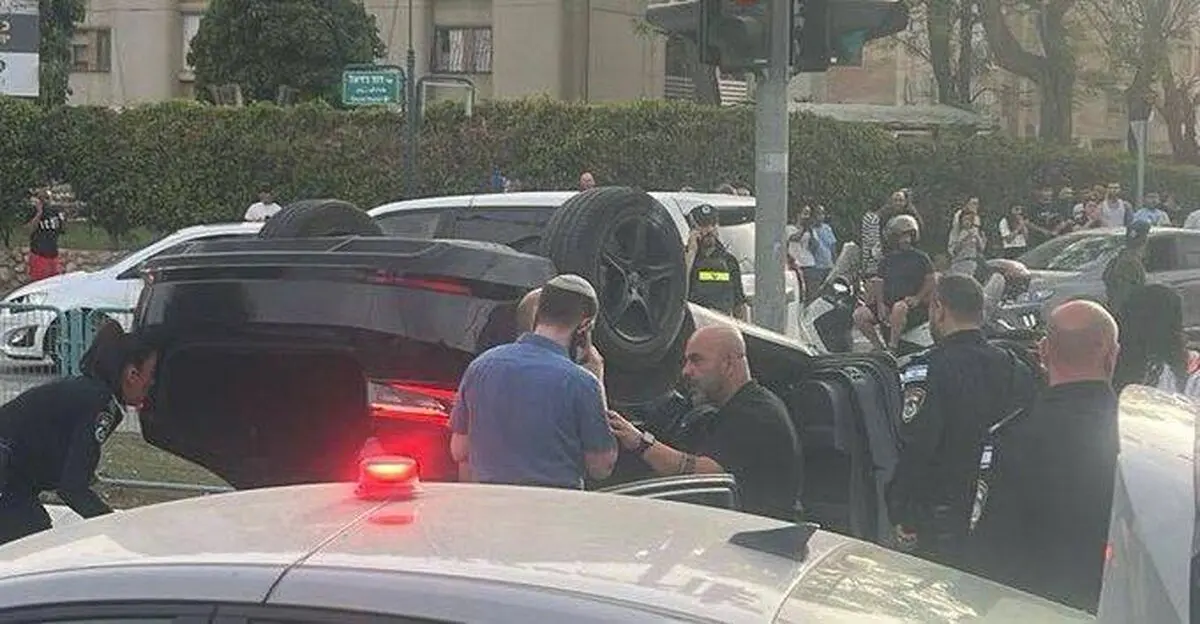 واژگون شدن خودروی «بن‌گویر»/ ویدئو