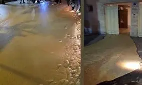 خروج ماده ای عجیب از دل زمین در اصفهان؛ ماجرا چیست؟/ ویدئو