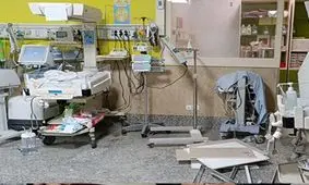 خسارت سنگین به بیمارستان شهدای خلیج فارس بوشهر در حملات آمریکایی ـ صهیونی