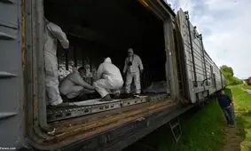 انتقال اجساد سربازان ارتش روسیه با قطار