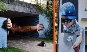 هنر خیابانی؛ خلاقیت هنرمند ایتالیایی که نقاشی‌های سه‌بُعدی‌اش از دیوار بیرون می‌آیند