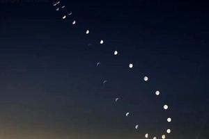 تصویری از مسیر حرکت ماه در آسمان طی ۳۰ روز