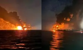 سپاه: دو نفتکش که قصد تردد در مسیر ناایمن تنگه هرمز را داشتند منفجر شدند